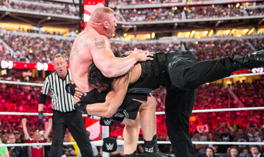 Mike Chioda on Brock Lesnar selling at WM 31 “Brock sold his a$$ off” he got gashed open the hard way