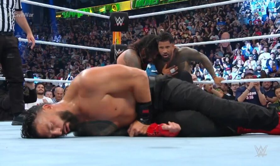 Jey Uso pinned Roman Reigns | WWE Money In The Bank 2023